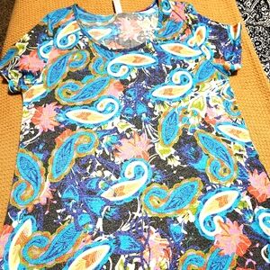 Lularoe classic t sz xl paisley print multicolor